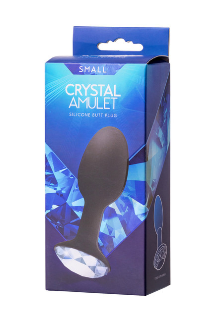 Силиконовая анальная втулка с прозрачным кристаллом в основании Crystal Amulet small