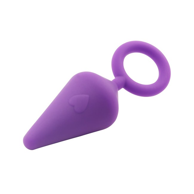 Анальная втулка коническая с кольцом Candy Plug S, фиолетовая