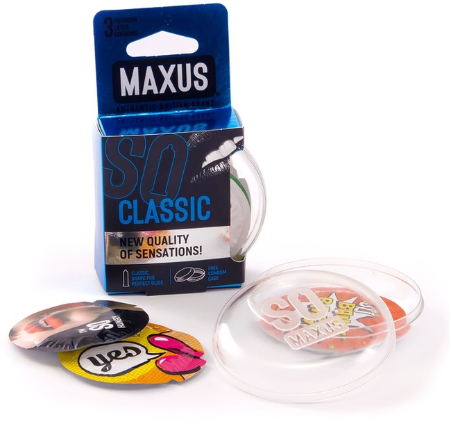 Презервативы MAXUS Classic в пластиковом кейсе, 3 шт