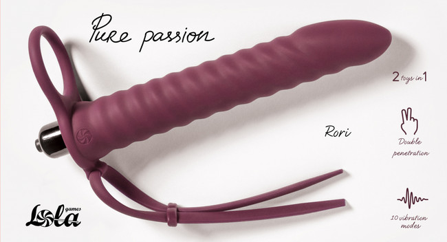 Вибронасадка для двойного проникновения Pure Passion Rori Wine Red