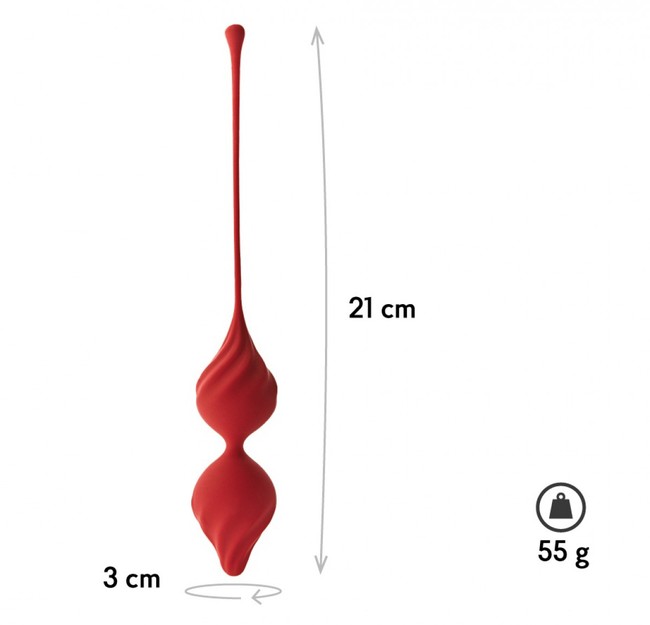 Рельефные вагинальные шарики Alcor, красный