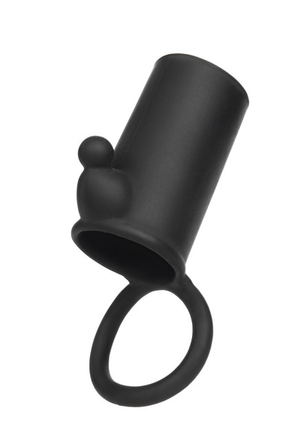 Насадка на пенис с кольцом силиконовая (черный)