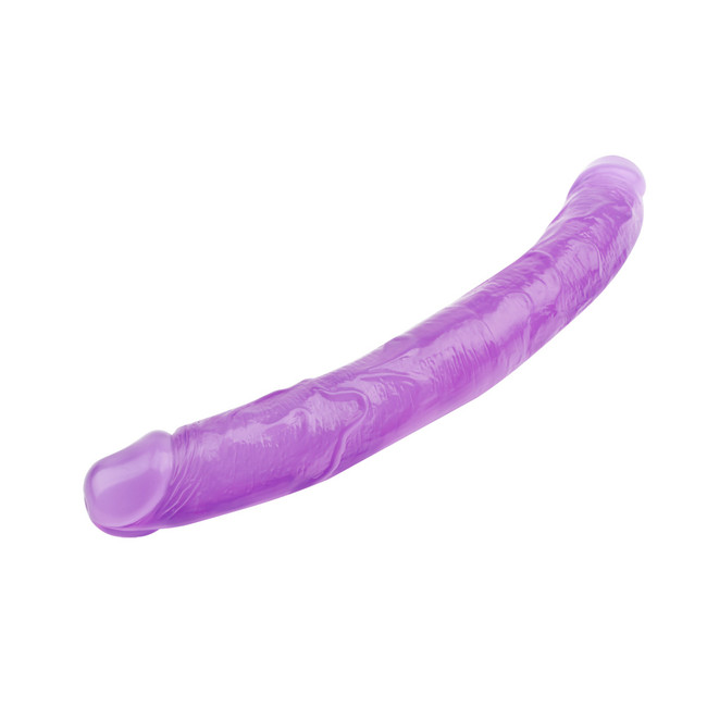 Фаллоимитатор двухконечный гелевый Hi Rubber 12,8, фиолетовый