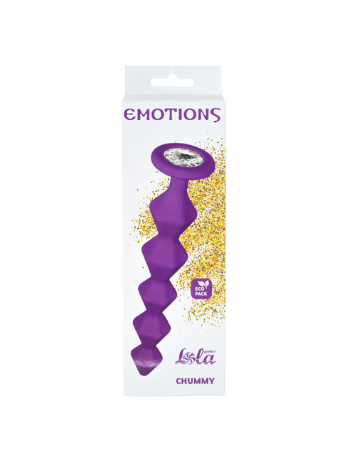 Анальная цепочка с кристаллом Emotions Chummy Purple