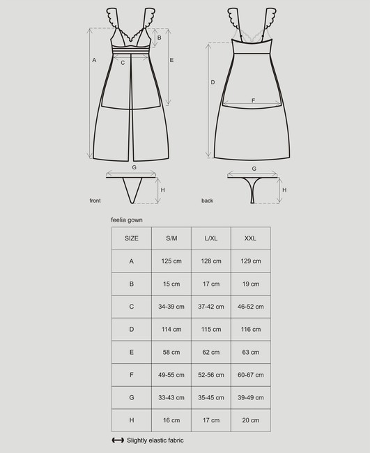 Белоснежная комбинация с прозрачной длинной юбкой Feelia Gown LXL (46-48)