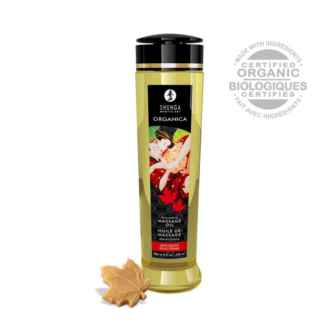 Съедобное натуральное массажное масло Shunga Kissable Massage Oil (кленового сироп 240 мл)