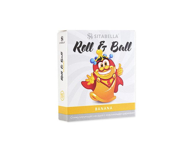 Стимулирующий презерватив с шариками  Roll & Ball  ароматом банана (1 шт)