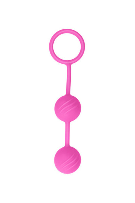Розовые шарики Kegel Ball металлические в силиконовой оболочке, (розовый )