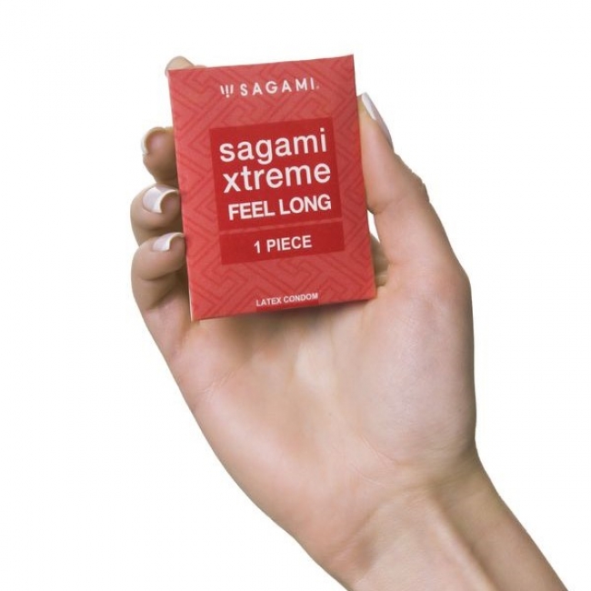 Презервативы Sagami, xtreme, feel long, латекс, 19 см, 5,2 см, 1 шт.