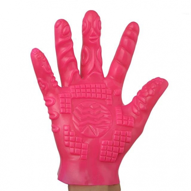 Мягкая розовая стимулирующая перчатка для пар ROSYLAND /без коробки/