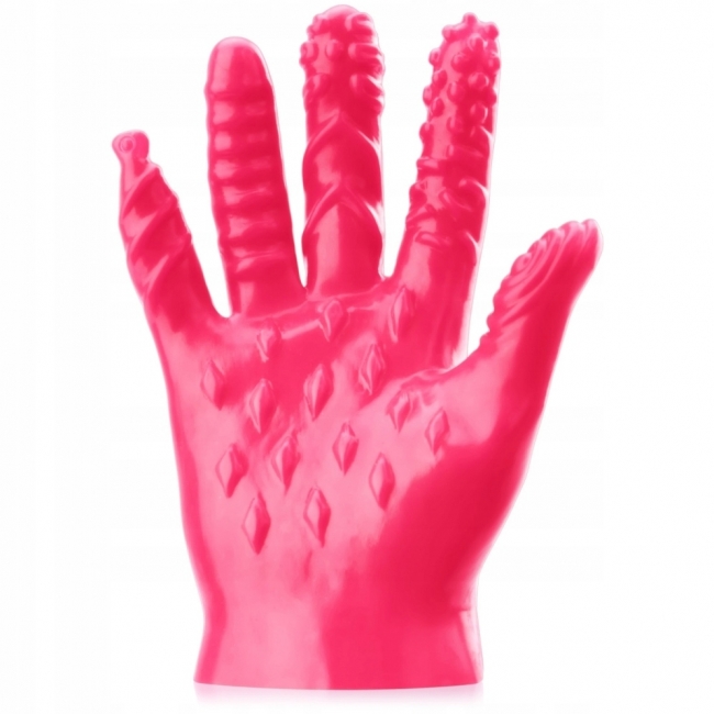 Мягкая розовая массажная перчатка для пар ROSYLAND /без коробки/