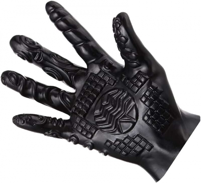 Мягкая черная массажная перчатка для пар ROSYLAND /без коробки/