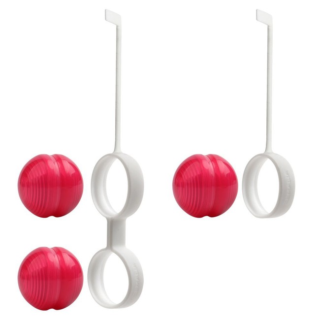 Набор вагинальных шаров Zemalia Keqel Ball для тренировок интимных мышц (розовый с белым )