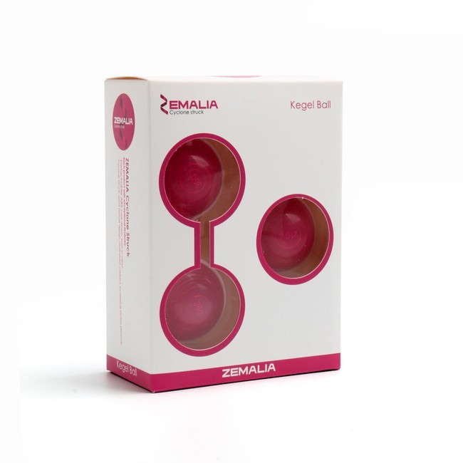 Набор вагинальных шаров Zemalia Keqel Ball для тренировок интимных мышц (розовый с белым )