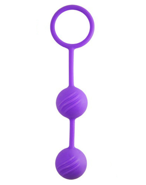 Фиолетовые шарики Kegel Ball металлические в силиконовой оболочке (фиолетовый )
