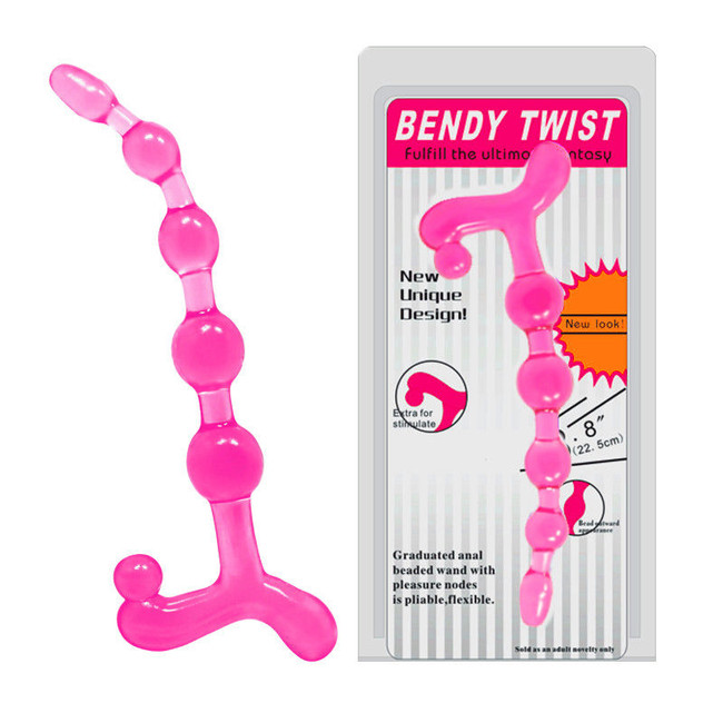 Розовый анальный стимулятор Bendy Twist