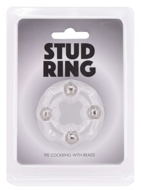 Эрекционное колечко Stud Ring c шариками  (прозрачный)