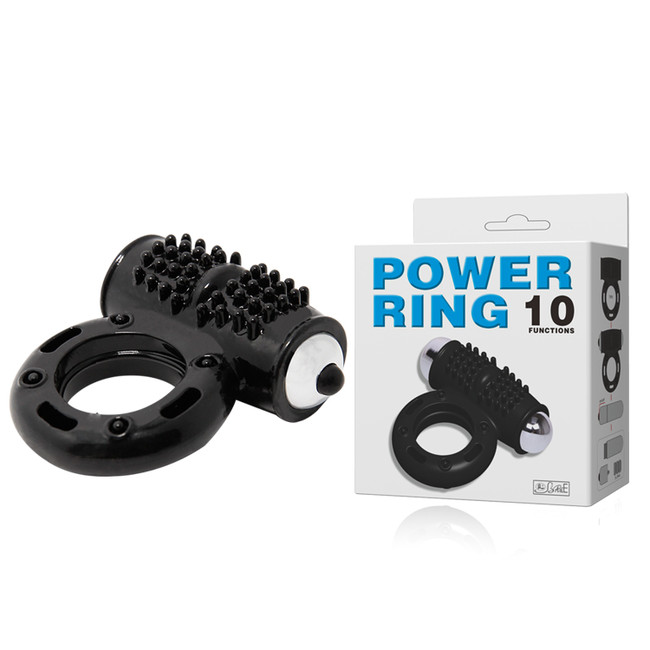 Эрекционное кольцо с клитораальным массажером Power Ring (10 режимов)