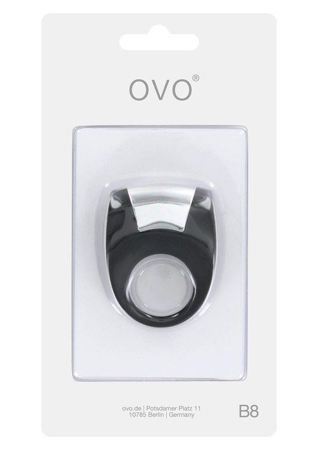 Эрекционное черное кольцо на пенис OVO с вибрацией