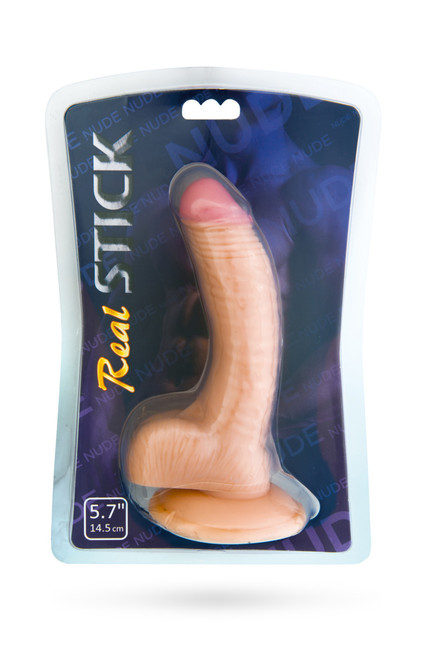 Реалистичный изогнутый фаллос на присоске Real Stick 5,7''