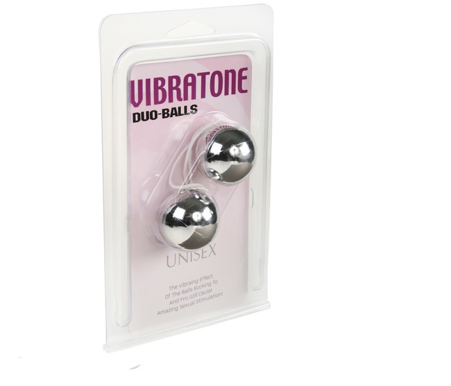 Вагинальные шарики Vibrotone Duo Balls (серебристый)