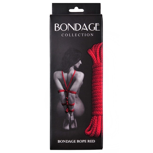 Красная веревка для связывания Bondage Rope Black (9 м , красный)