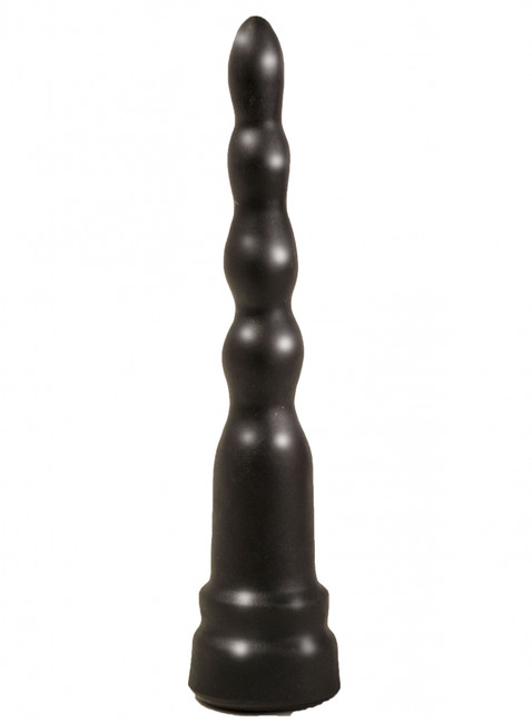 Черный рельефный анальный стимулятор (20 см , черный)