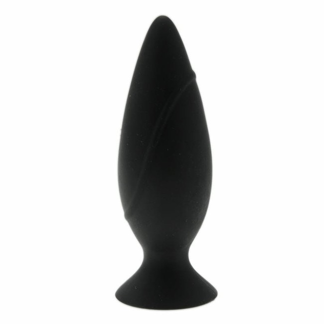 Черная анальная силиконовая пробка Spades Large (10 см , черный)