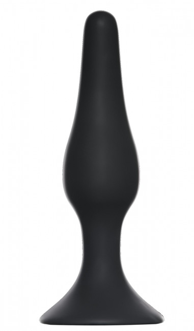 Средняя анальная пробка на присоске Slim Anal Plug Medium (11,5 см , черный)
