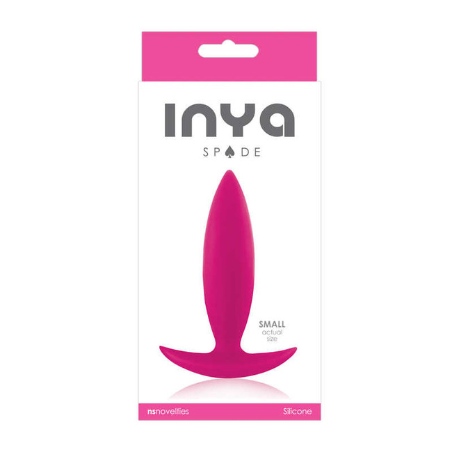 Малая силиконовая анальная пробка для ношения Inya Spade Small (10,3 см , ярко-розовый)