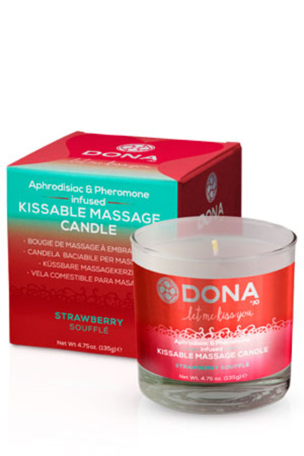 Массажная свеча для оральных ласк Dona Kissable Massage Candle Strawberry Souffle  135 г