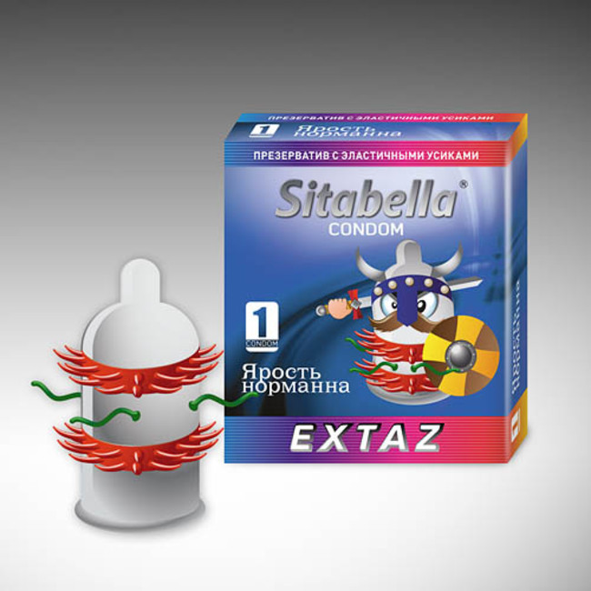 Насадка-презерватив с усиками для дополнительной стимуляции Sitabella Extender Ярость Нормана 1 шт.