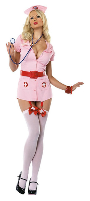 Костюм Похотливая медсестра розовая ML (44-46)