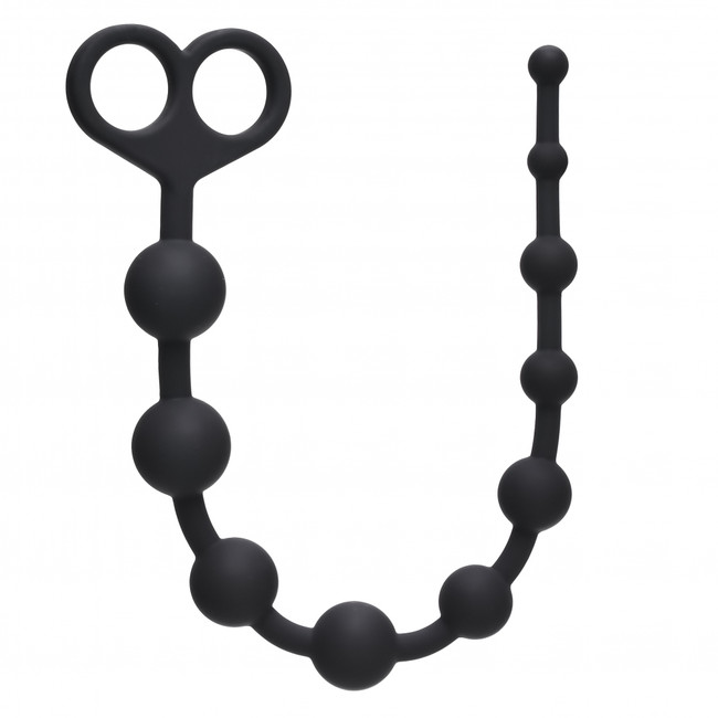 Силиконовая анальная цепочка Orgasm Beads (33,5 см , черный )