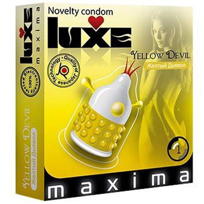 Презервативы Yellow Devil с усиками Luxe, 1 шт