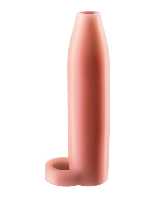 Длинная расширяющая пенис насадка с креплением на мошонке Real Feel Enhancer XL