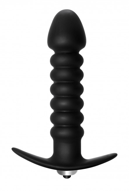 Анальная пробка с вибрацией Twisted Anal Plug Black (13 см , черный)