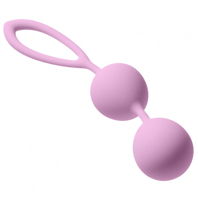 Средние шарики в силиконовой оболочке Sweet Kiss (16,5 см ,  нежно-розовый)