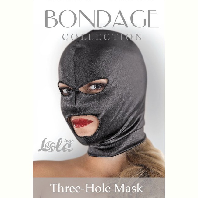 Шлем черный с прорезями для рта и глаз Three-Hole Mask (черный)