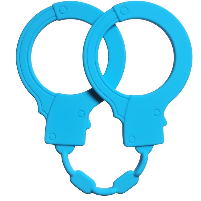 Тянущиеся силиконовые наручники Stretchy Cuffs Turquoise blue (голубой )