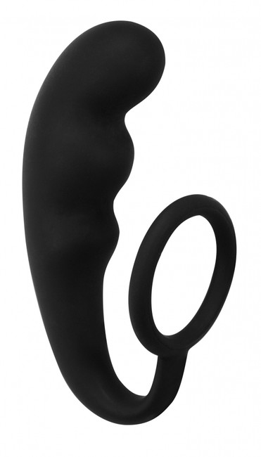 Эрекционное кольцо с анальной пробкой Mountain Range Anal Plug Black (12 см , черный)