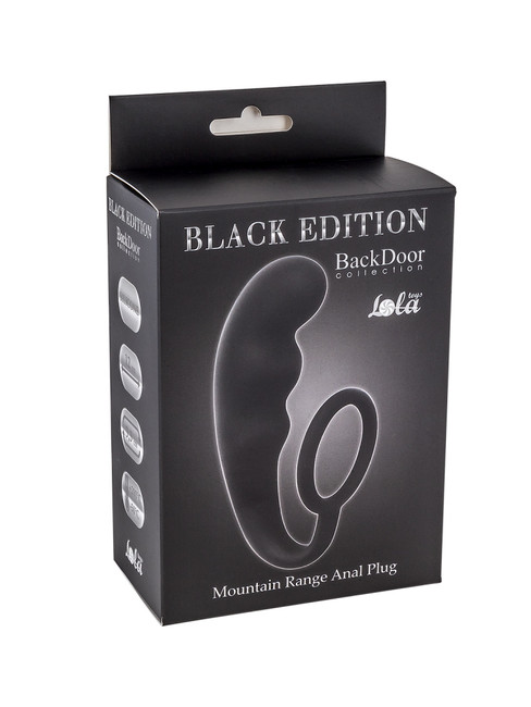 Эрекционное кольцо с анальной пробкой Mountain Range Anal Plug Black (12 см , черный)