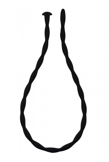 Силиконовый уретральный массажер Wavy Urethral Plug Large (30 см , черный)