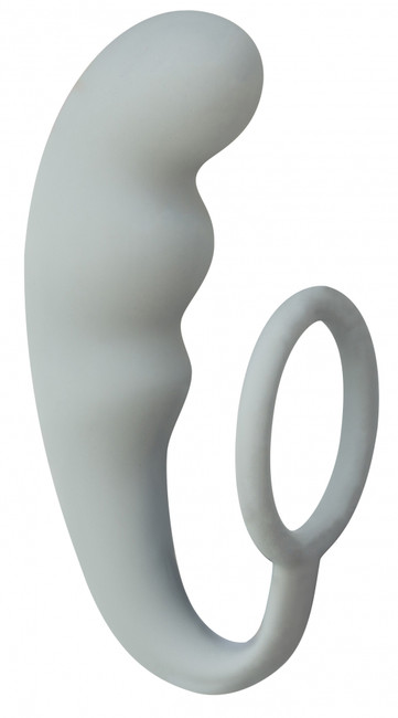 Анальный стимулятор с эрекционным кольцом Mountain Range Anal Plug Grey (19 см , cерый)