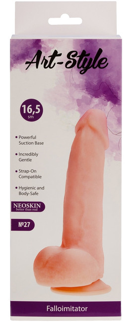 Реалистичный фаллоимитатор Art-Style Neoskin №27 , вторая кожа (21 см , телесный)