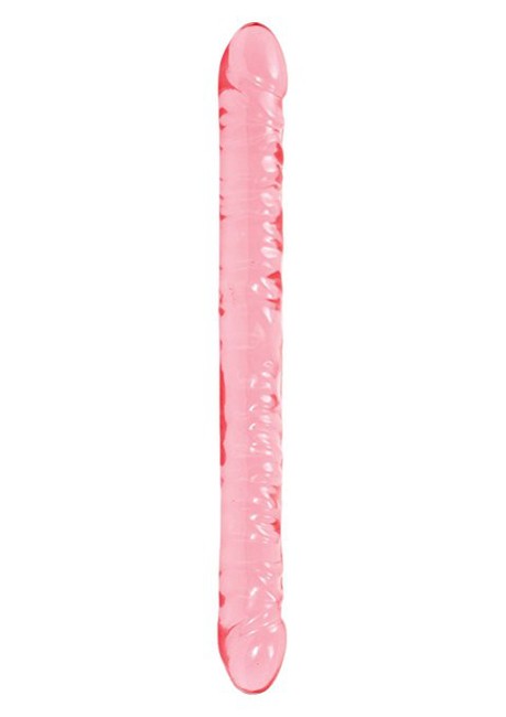 Фаллоимитатор двухголовый 18 розовый Crystal Jellies 12 Jr. Double Dong