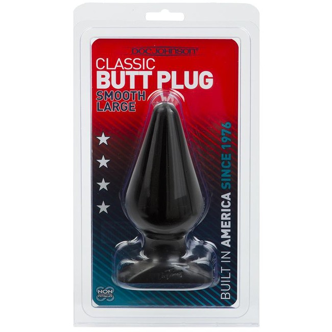 Черная анальная пробка из ПВХ «Classic Butt Plug Smooth Large»