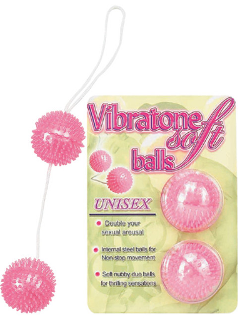 Вагинальные шарики Vibratone Soft Balls Ёжики (розовый)