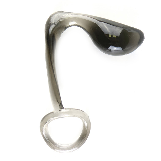 Эрекционное кольцо с анальной пробкой черное (7,5 см , чёрный)