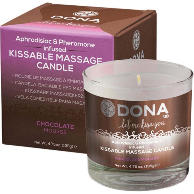 Массажная свеча для оральных ласк Dona Kissable Massage Candle Chocolate Mousse